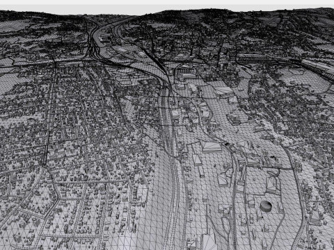 Міський пейзаж Вотербері Коннектикут США 3D Модель