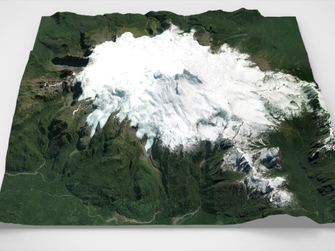 Mountain landscape Volcano Melimoy Andes Mountains Chile 3D Model