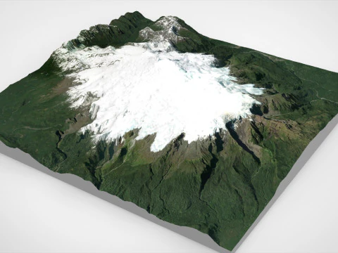 Paesaggio di montagna Vulcano Melimoy Montagne delle Ande Cile Modello 3D