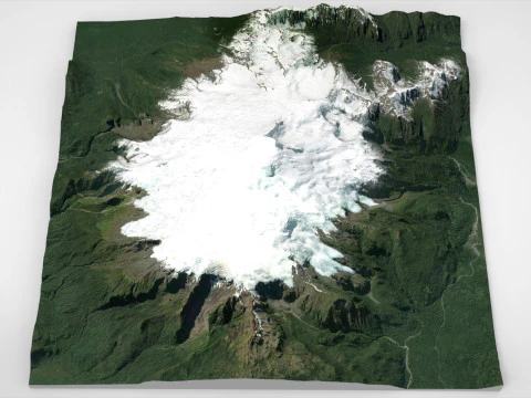 Paesaggio di montagna Vulcano Melimoy Montagne delle Ande Cile Modello 3D