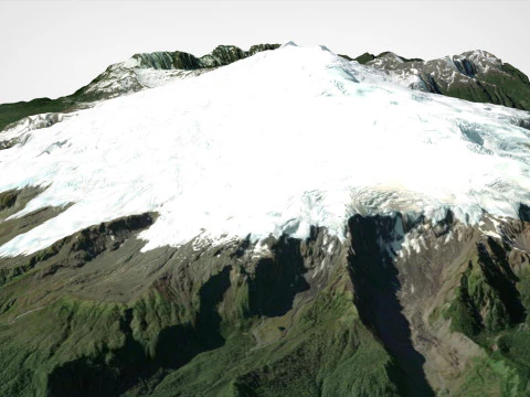 Paesaggio di montagna Vulcano Melimoy Montagne delle Ande Cile Modello 3D