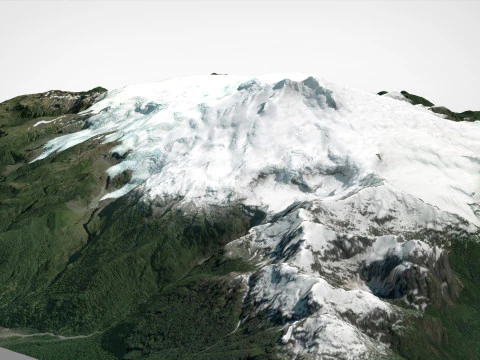 Paesaggio di montagna Vulcano Melimoy Montagne delle Ande Cile Modello 3D