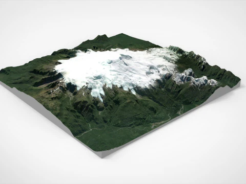 Paesaggio di montagna Vulcano Melimoy Montagne delle Ande Cile Modello 3D