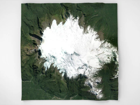 Paesaggio di montagna Vulcano Melimoy Montagne delle Ande Cile Modello 3D