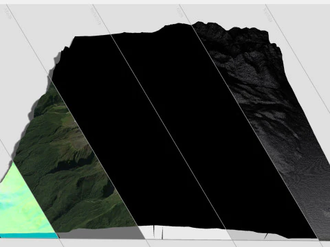 Paesaggio di montagna Vulcano Melimoy Montagne delle Ande Cile Modello 3D