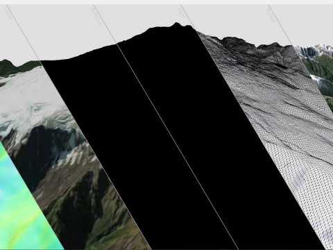 Paesaggio di montagna Vulcano Melimoy Montagne delle Ande Cile Modello 3D