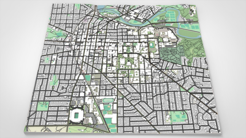 Cityscape Ann Arbor Washtenaw County Michigan United States 3D Model .c4d .max .obj .3ds .fbx .stl .blend 