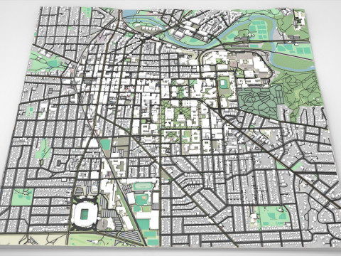 Міський пейзаж Енн-Арбор, округ Вашингтон, Мічиган, США 3D Модель