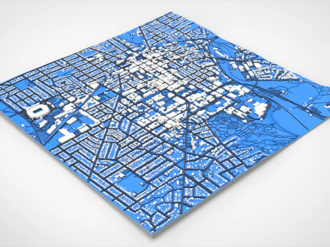 Міський пейзаж Енн-Арбор, округ Вашингтон, Мічиган, США 3D Модель