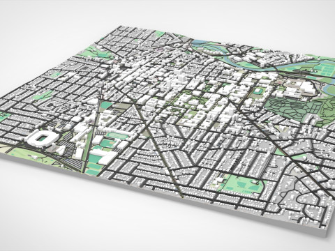 Cityscape Ann Arbor Washtenaw County Michigan United States 3D Model