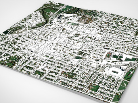 Cityscape Ann Arbor Washtenaw County Michigan United States 3D Model
