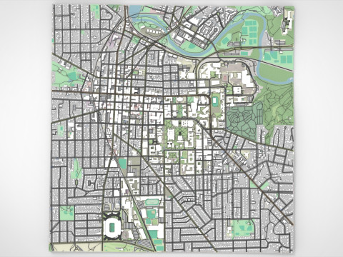 Cityscape Ann Arbor Washtenaw County Michigan United States 3D Model