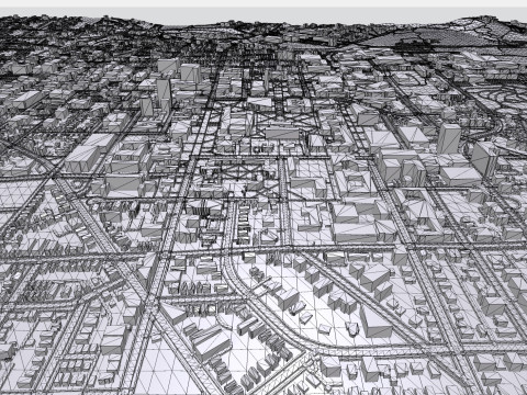 Cityscape Ann Arbor Washtenaw County Michigan United States 3D Model