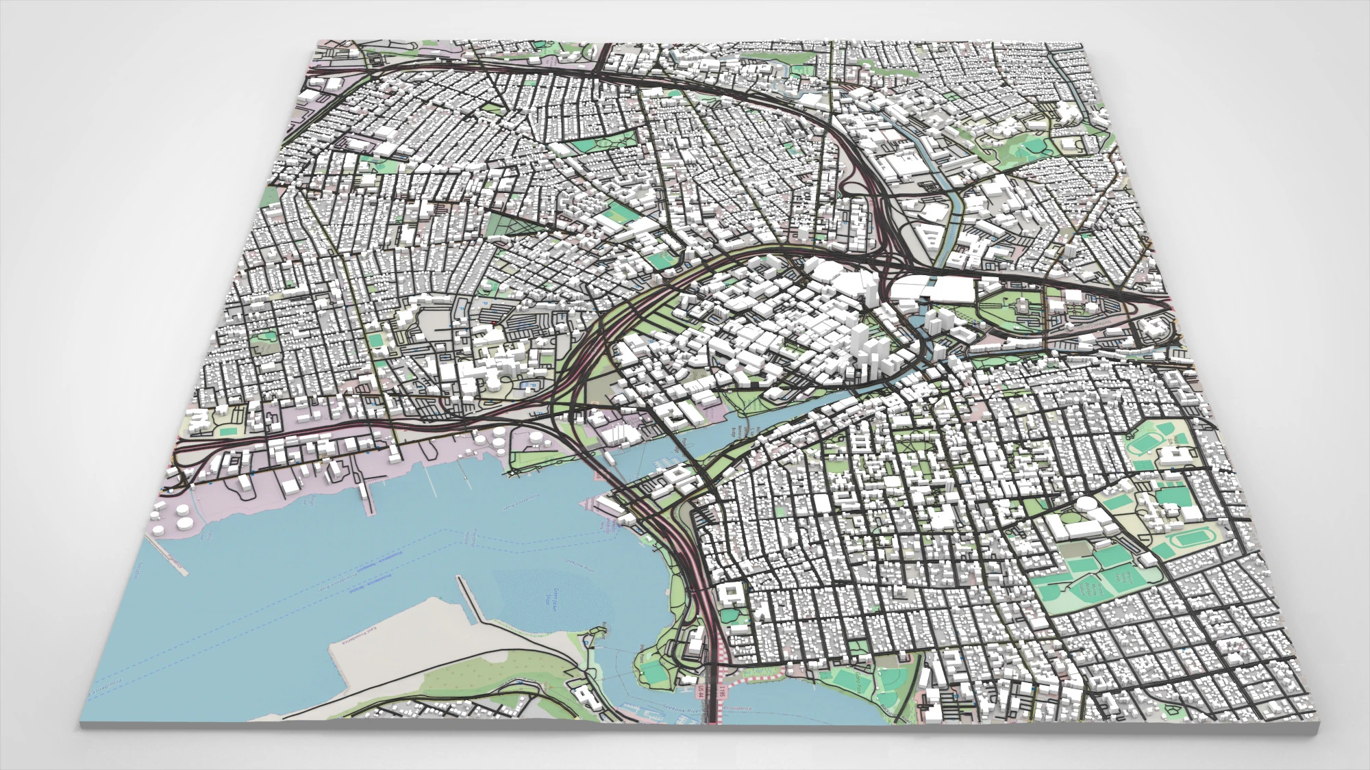 Cityscape Providence United States 3D Model .c4d .max .obj .3ds .fbx .stl .blend 