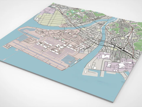 Cityscape Iwakuni Japan 3D Model