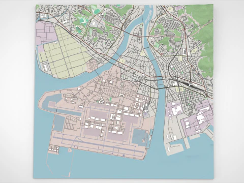 Cityscape Iwakuni Japan 3D Model