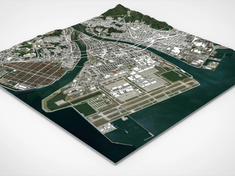 Cityscape Iwakuni Japan 3D Model