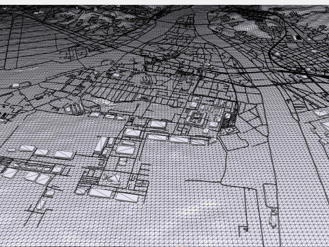Cityscape Iwakuni Japan 3D Model