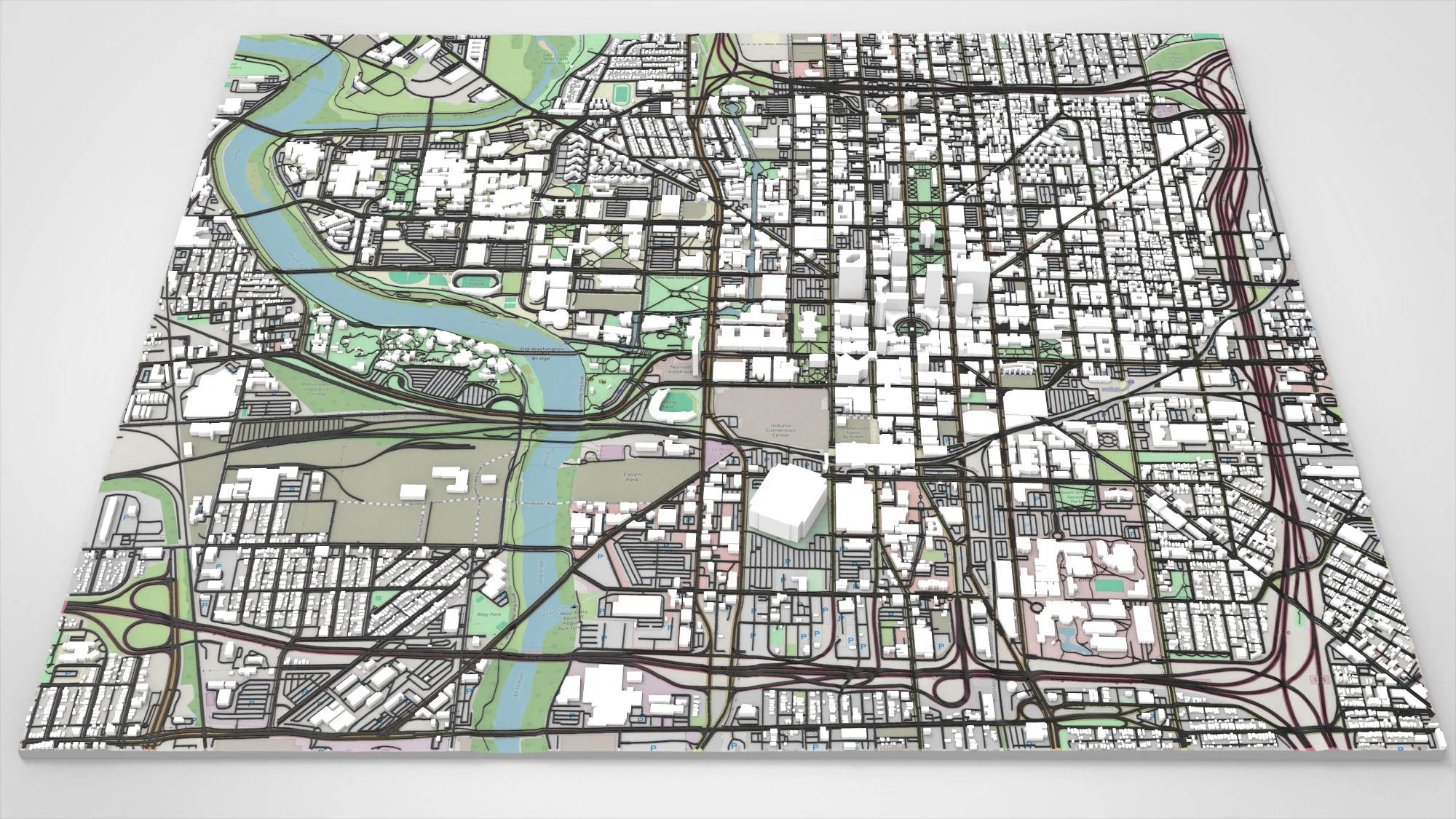 Paesaggio urbano Indianapolis Stati Uniti Modello 3D .c4d .max .obj .3ds .fbx .stl .blend