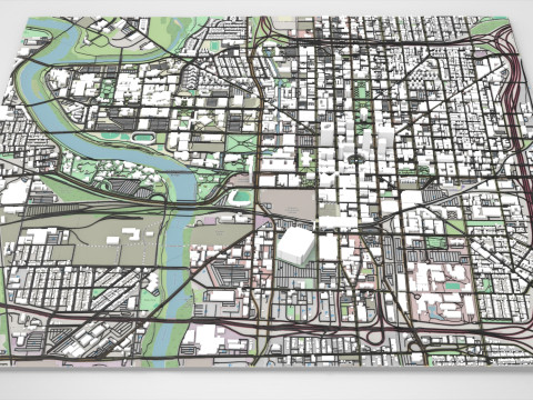 도시 풍경 인디애나폴리스 미국 3D 모델