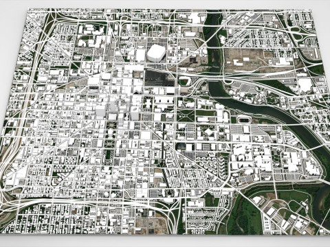 Stadtbild Indianapolis Vereinigte Staaten 3D Modell