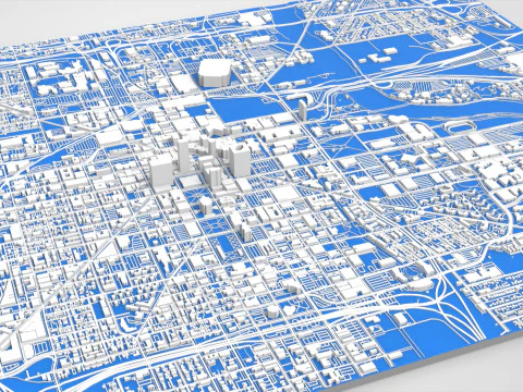 Paesaggio urbano Indianapolis Stati Uniti Modello 3D