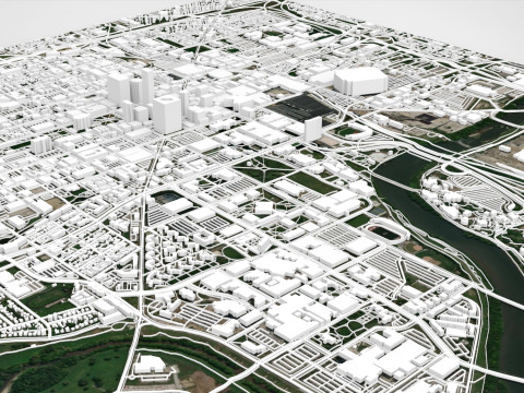 Stadtbild Indianapolis Vereinigte Staaten 3D Modell