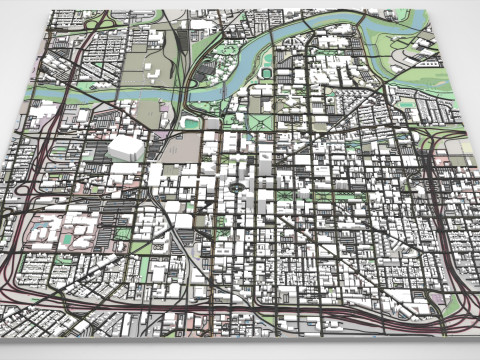 Stadtbild Indianapolis Vereinigte Staaten 3D Modell