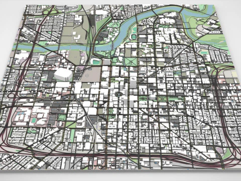 Paesaggio urbano Indianapolis Stati Uniti Modello 3D