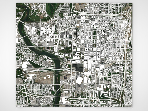 Stadtbild Indianapolis Vereinigte Staaten 3D Modell