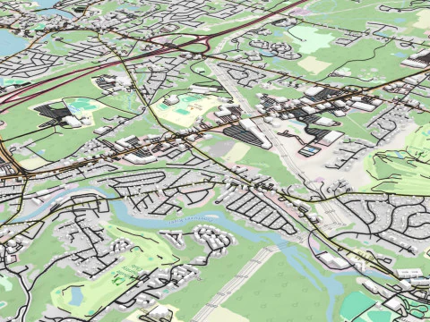 Paesaggio urbano Warwick Inghilterra Modello 3D