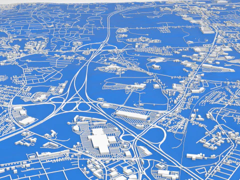 Paesaggio urbano Warwick Inghilterra Modello 3D