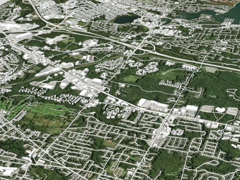 Paesaggio urbano Warwick Inghilterra Modello 3D