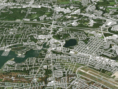 Paesaggio urbano Warwick Inghilterra Modello 3D