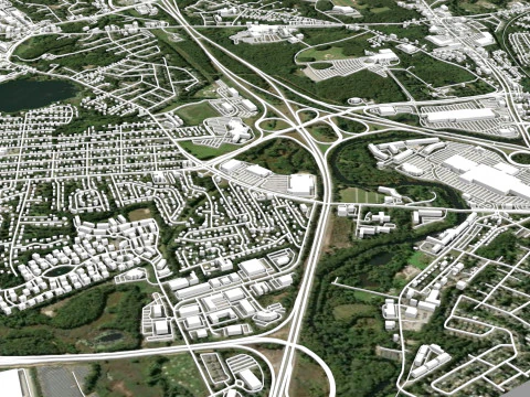 Paesaggio urbano Warwick Inghilterra Modello 3D