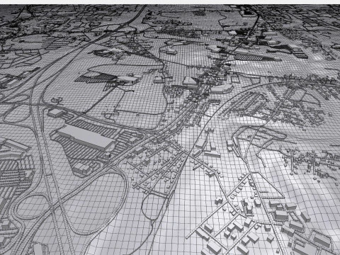 Paesaggio urbano Warwick Inghilterra Modello 3D