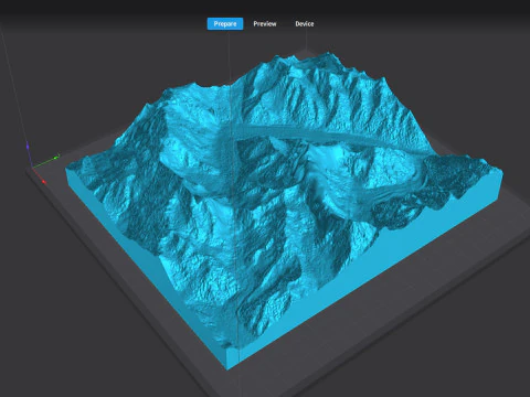 Paesaggio montano Ghiacciaio Ullu Chyran Caucaso Modello 3D