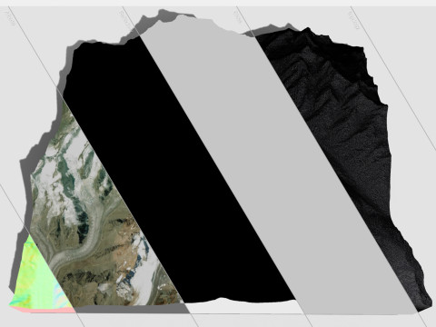 Paesaggio montano Ghiacciaio Ullu Chyran Caucaso Modello 3D