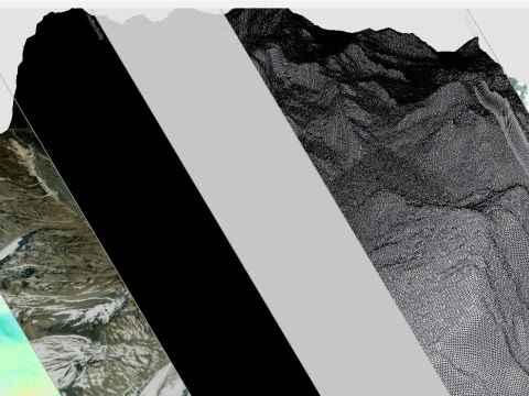 Paesaggio montano Ghiacciaio Ullu Chyran Caucaso Modello 3D