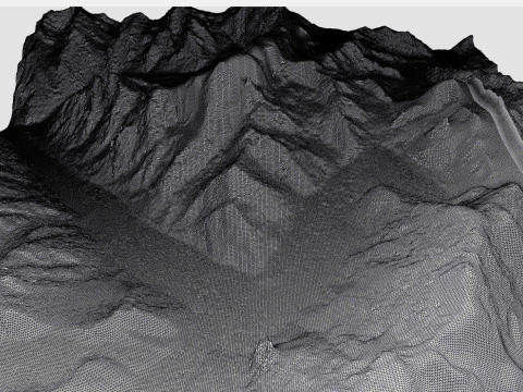 Paesaggio montano Ghiacciaio Ullu Chyran Caucaso Modello 3D