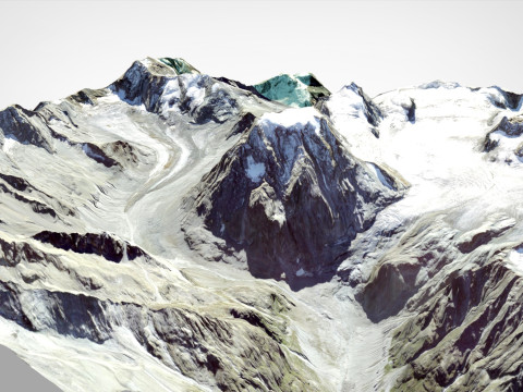 Paesaggio di montagna Mont Collon Alpi svizzere del Vallese Modello 3D