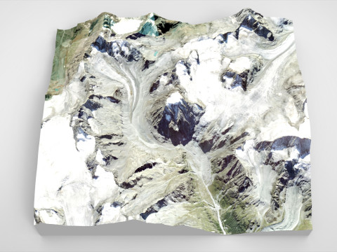 Paesaggio di montagna Mont Collon Alpi svizzere del Vallese Modello 3D