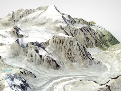 Paesaggio di montagna Mont Collon Alpi svizzere del Vallese Modello 3D
