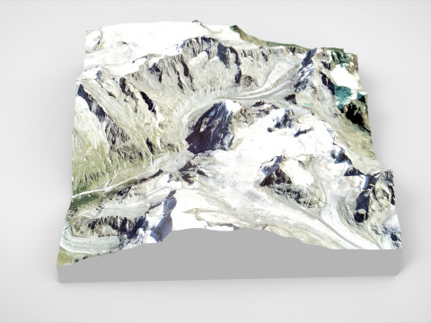 Paesaggio di montagna Mont Collon Alpi svizzere del Vallese Modello 3D
