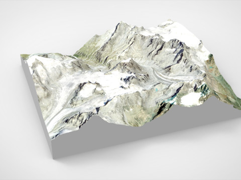 Paesaggio di montagna Mont Collon Alpi svizzere del Vallese Modello 3D
