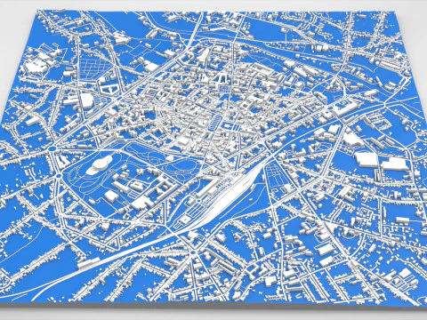 Paesaggio urbano Cambrai Francia Modello 3D