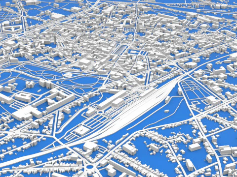 Paesaggio urbano Cambrai Francia Modello 3D