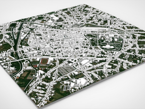 Paisagem urbana Cambrai França Modelo 3D