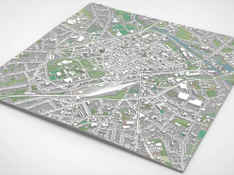 Paesaggio urbano Cambrai Francia Modello 3D