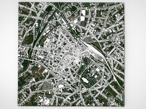 Paisagem urbana Cambrai França Modelo 3D